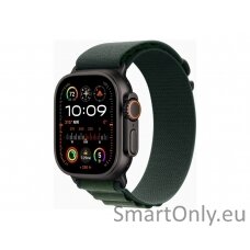 Apple Watch Ultra 2 GPS + Cellular 49mm Black Titanium Case with Dark Green Alpine Loop - Large