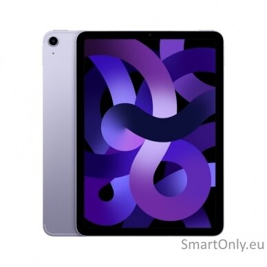 Apple iPad Air 5th Gen 10.9 " Purple Liquid Retina IPS LCD Apple M1 8 GB 64 GB Wi-Fi Front camera 12 MP Rear camera 12 MP Bluetooth 5.0 iPadOS 15.4 Warranty 12 month(s) 3