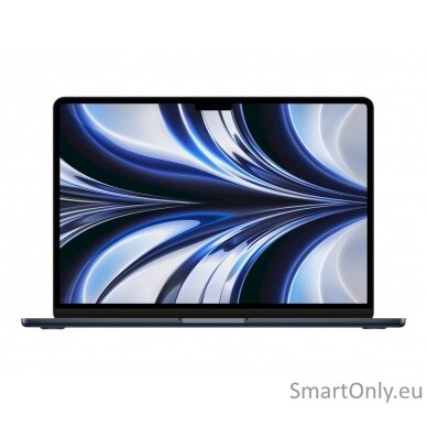 Apple MacBook Air Midnight, 13.6 ", IPS, 2560 x 1664, Apple M2, 8 GB, SSD 256 GB, Apple M2 8-core GPU, Without ODD, macOS, 802.11ax, Bluetooth version 5.0, Keyboard language Russian, Keyboard backlit, Warranty 12 month(s), Battery warranty 12 month(s), Li 6