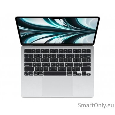 Apple MacBook Air Silver, 13.6 ", IPS, 2560 x 1664, Apple M2, 8 GB, SSD 256 GB, Apple M2 8-core GPU, Without ODD, macOS, 802.11ax, Bluetooth version 5.0, Keyboard language Russian, Keyboard backlit, Warranty 12 month(s), Battery warranty 12 month(s), Liqu 1