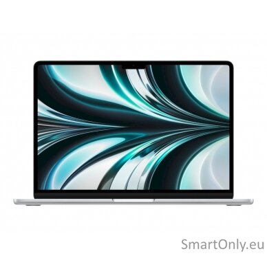 Apple MacBook Air Silver, 13.6 ", IPS, 2560 x 1664, Apple M2, 8 GB, SSD 256 GB, Apple M2 8-core GPU, Without ODD, macOS, 802.11ax, Bluetooth version 5.0, Keyboard language Russian, Keyboard backlit, Warranty 12 month(s), Battery warranty 12 month(s), Liqu 6