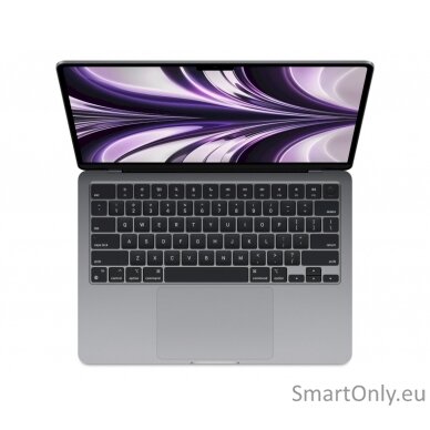 Apple MacBook Air Space Grey, 13.6 ", IPS, 2560 x 1664, Apple M2, 8 GB, SSD 256 GB, Apple M2 8-core GPU, Without ODD, macOS, 802.11ax, Bluetooth version 5.0, Keyboard language Russian, Keyboard backlit, Warranty 12 month(s), Battery warranty 12 month(s),  1