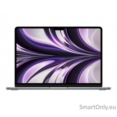 Apple MacBook Air Space Grey, 13.6 ", IPS, 2560 x 1664, Apple M2, 8 GB, SSD 256 GB, Apple M2 8-core GPU, Without ODD, macOS, 802.11ax, Bluetooth version 5.0, Keyboard language English, Keyboard backlit, Warranty 12 month(s), Battery warranty 12 month(s),  6