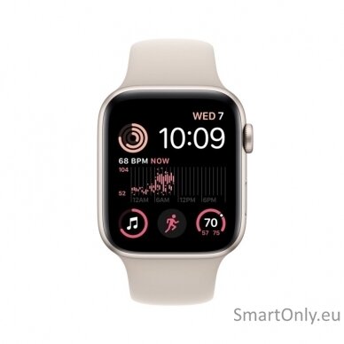 Apple Watch SE GPS + Cellular MNPT3UL/A 44mm, Retina LTPO OLED, Touchscreen, Heart rate monitor, Waterproof, Bluetooth, Wi-Fi, Starlight, Starlight 1