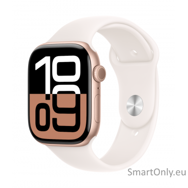 Apple Watch Series 10 GPS + Cellular 46mm Rose Gold Aluminium Case with Light Blush Sport Band - M/L