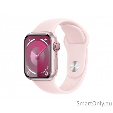 Apple Watch Series 9 GPS + Cellular 41mm Pink Aluminium Case with Light Pink Sport Band - S/M Apple