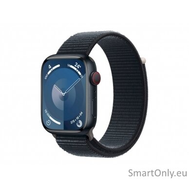 Apple Watch Series 9 GPS + Cellular 45mm Midnight Aluminium Case with Midnight Sport Loop Apple