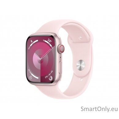 Apple Watch Series 9 GPS + Cellular 45mm Pink Aluminium Case with Light Pink Sport Band - S/M Apple