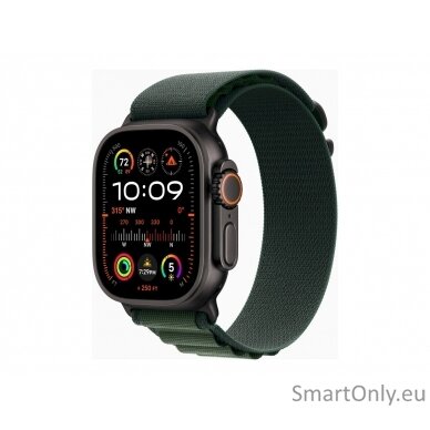 Apple Watch Ultra 2 GPS + Cellular 49mm Black Titanium Case with Dark Green Alpine Loop - Medium