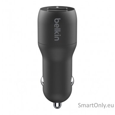 Belkin Dual USB-A Car Charger 24W + USB-A to Lightning Cable BOOST CHARGE Black 1
