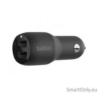 Belkin Dual USB-A Car Charger 24W + USB-A to Lightning Cable BOOST CHARGE Black 10