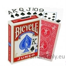 Bicycle Rider Jumbo pokerio kortos (Raudonos)