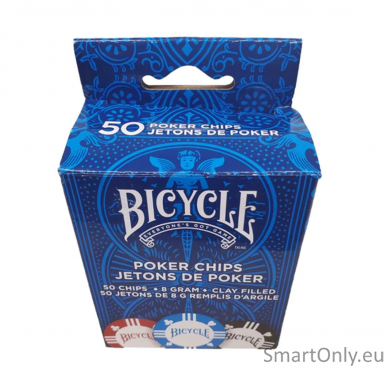 Bicycle 50 Count 8 Gram moliniai pokerio žetonai