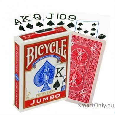 Bicycle Rider Jumbo pokerio kortos (Raudonos)