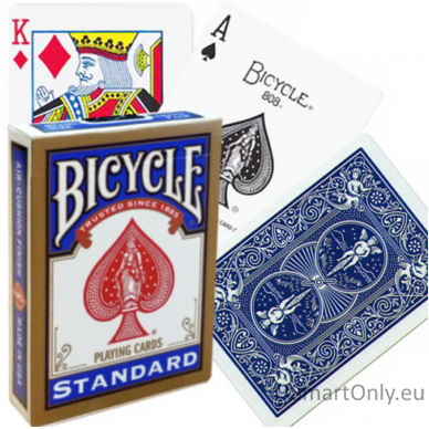 Bicycle Rider Standard pokerio kortos auksiniu apvadu (Mėlynos)