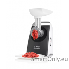 Bosch Meat mincer CompactPower MFW3612A Black 500 W Number of speeds 1 2 Discs: 4 mm and 8 mm; Sausage filler accessory; pasta nozzle for spaghetti and tagliatelle; cookie nozzle with three different shapes