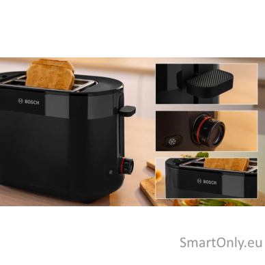 Bosch Compact Toaster | TAT2M123 MyMoment | Power 950 W | Number of slots 2 | Housing material Plastic | Black 3