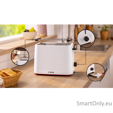 Bosch Compact Toaster | TAT3M121 MyMoment | Number of slots 2 | Housing material Plastic | White 2