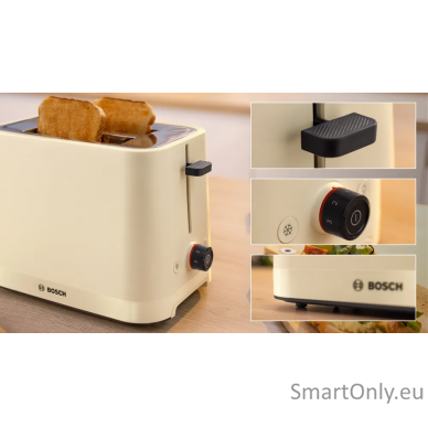 Bosch Compact Toaster | TAT3M127 MyMoment | Number of slots 2 | Housing material Plastic | Beige 3