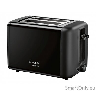 Bosch DesignLine Toaster TAT3P423 Power 970 W Number of slots 2 Housing material Stainless steel Black 6