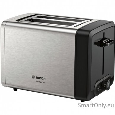 Bosch DesignLine Toaster TAT4P420 Power 970 W Number of slots 2 Housing material Stainless Steel Stainless steel/Black 3