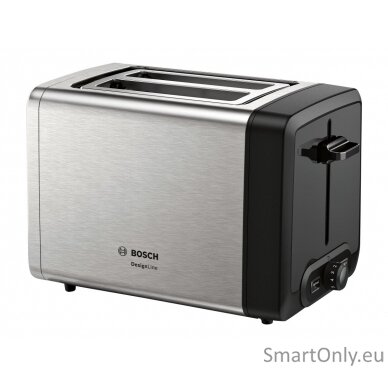 Bosch DesignLine Toaster TAT4P420 Power 970 W Number of slots 2 Housing material Stainless Steel Stainless steel/Black 4