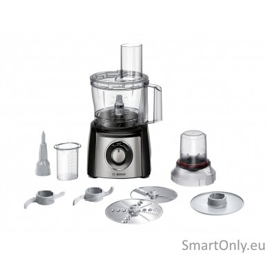 Bosch | Food Processor | MCM3401M | 800 W | Number of speeds 2 | Bowl capacity 2.3 L | Blender | Meat mincer | Black/Stainless steel 8