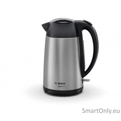 Bosch Kettle DesignLine TWK3P420  Electric 2400 W 1.7 L Stainless steel 360° rotational base Stainless steel/Black 3