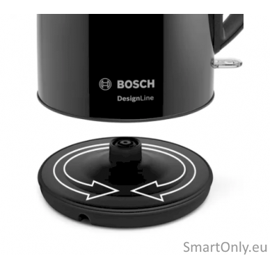 Bosch Kettle DesignLine TWK3P423 Electric 2400 W 1.7 L Stainless steel 360° rotational base Jet black polished 7