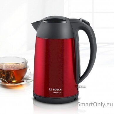 Bosch Kettle DesignLine TWK3P424 Electric 2400 W 1.7 L Stainless steel 360° rotational base Red 2