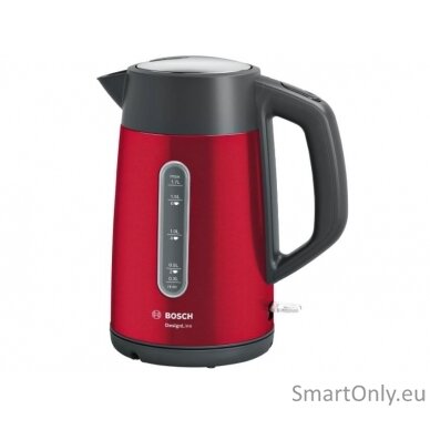 Bosch Kettle DesignLine TWK4P434 Electric 2400 W 1.7 L Stainless steel 360° rotational base Red/Black 1