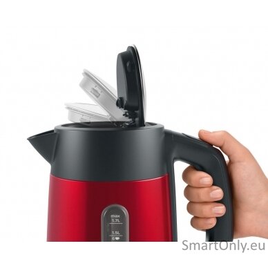 Bosch Kettle DesignLine TWK4P434 Electric 2400 W 1.7 L Stainless steel 360° rotational base Red/Black 3