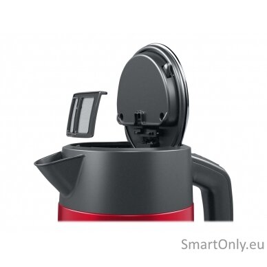 Bosch Kettle DesignLine TWK4P434 Electric 2400 W 1.7 L Stainless steel 360° rotational base Red/Black 6