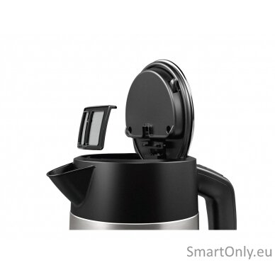 Bosch Kettle DesignLine TWK4P440 Electric 2400 W 1.7 L Stainless steel 360° rotational base Stainless steel/Black 9