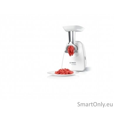 Bosch | Meat mincer SmartPower | MFW2510W | White | 350 W | Number of speeds 1 | 2 Discs: 3.8 and 8 mm; Sausage filler accessory. 1