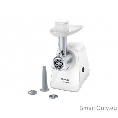 Bosch | Meat mincer SmartPower | MFW2510W | White | 350 W | Number of speeds 1 | 2 Discs: 3.8 and 8 mm; Sausage filler accessory.