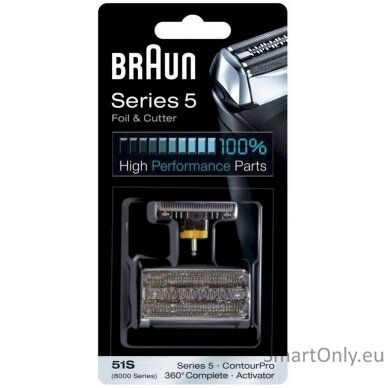 Braun | 51S | Head Replacement Pack | Shaving heads | Black