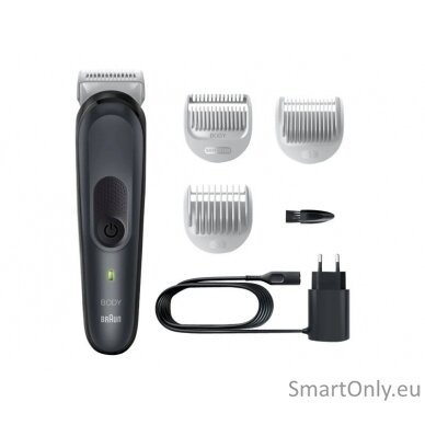 Braun Body Groomer BG3340 Cordless and corded, Operating time (max) 80 min, NiMH, Black/Grey 4