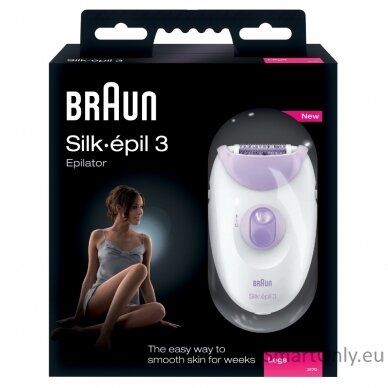 Braun Epilator Silk-Epil 3 SE3170 L Number of power levels 2, White/Purple 1