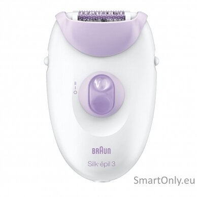 Braun Epilator Silk-Epil 3 SE3170 L Number of power levels 2, White/Purple 6