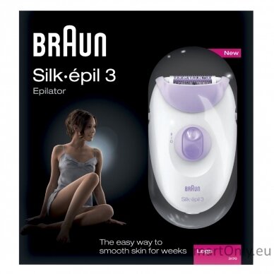 Braun Epilator Silk-Epil 3 SE3170 L Number of power levels 2, White/Purple