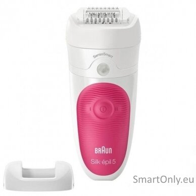 Braun Epilator Silk-épil 5 SE5500 Operating time (max) 30 min Bulb lifetime (flashes) Not applicable Number of power levels 1 Wet & Dry White/Pink