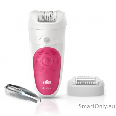 Braun Epilator Silk-épil 5 SE5500 Operating time (max) 30 min Bulb lifetime (flashes) Not applicable Number of power levels 1 Wet & Dry White/Pink 1