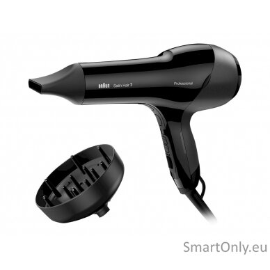 Braun Hair Dryer HD785 Satin Hair 7 SensoDryer 2000 W, Number of temperature settings 4, Ionic function, Diffuser nozzle, Black 3