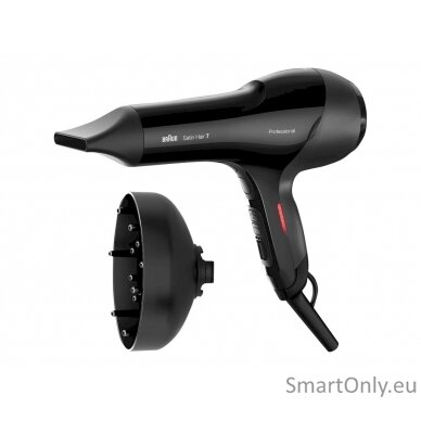 Braun Hair Dryer HD785 Satin Hair 7 SensoDryer 2000 W, Number of temperature settings 4, Ionic function, Diffuser nozzle, Black 4