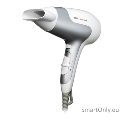 Braun Hair Dryer Satin Hair 5 HD 580 2500 W, Number of temperature settings 3, Ionic function, White/ silver 1