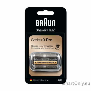 Braun Replacement Head Cassette 94M  Silver