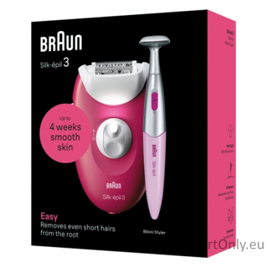 Braun SE3-202 Silk épil 3 Epilator , Pink/White 6