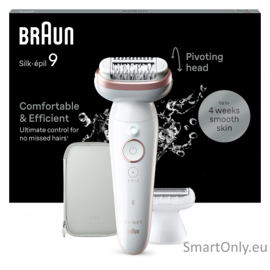 Braun SES9-030 Silk épil 9 Epilator, White/Rose