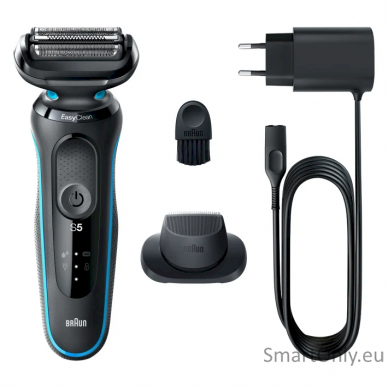 Braun Shaver 51-M1200s	 Operating time (max) 50 min, Wet & Dry, Black/Mint